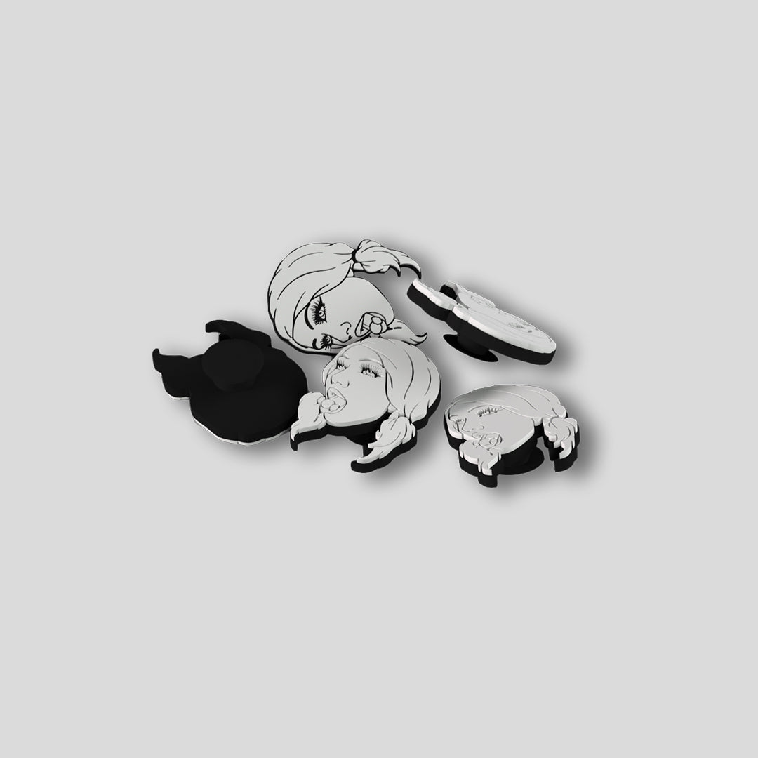 Yes Please - Black & White - Clog Charm