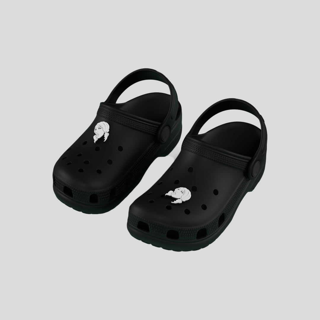 Yes Please - Black & White - Clog Charm