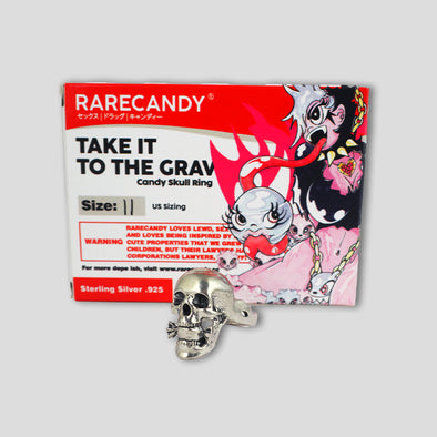 Take it to the Grave - Candy Skull - .925 Sterling Silver Ring